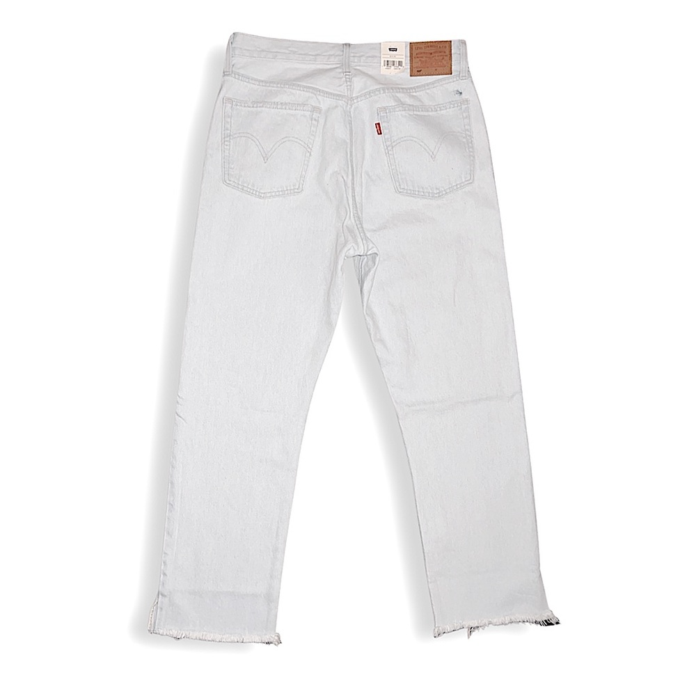 Levis Premium 501 Original Cropped Light Indigo - Blue - Picture 2 of 16